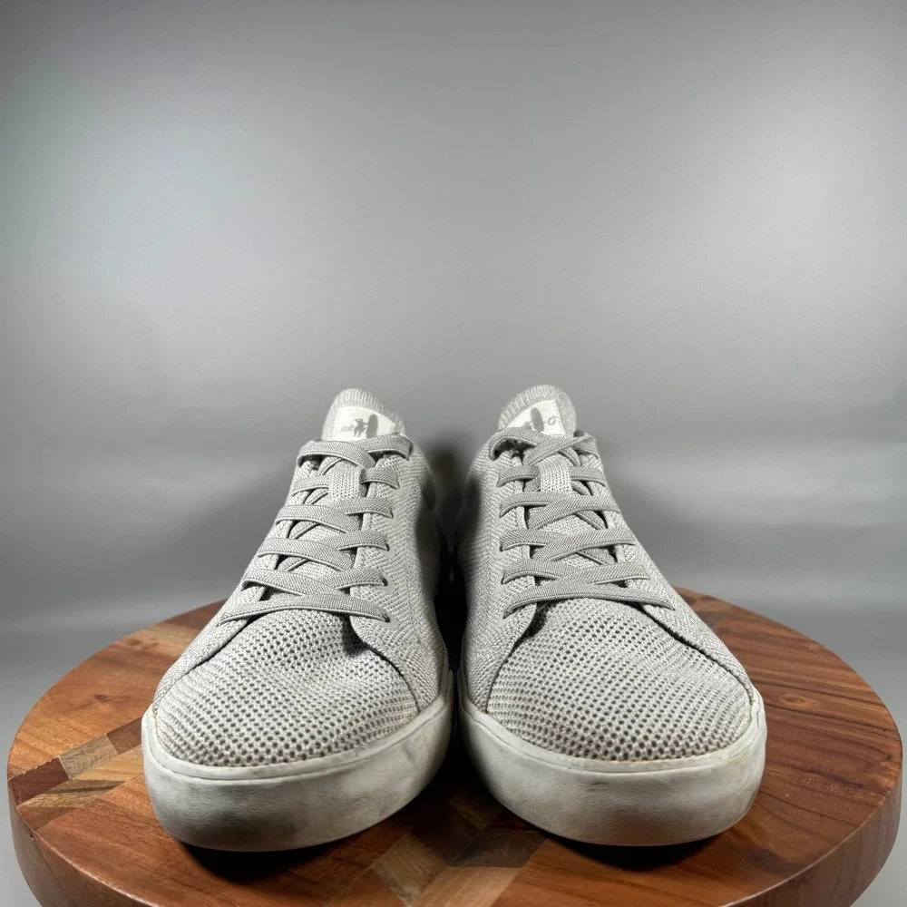 Johnnie-O Techknit Mens 13M Light Gray Nylon Knit Low Top Casual Sneakers